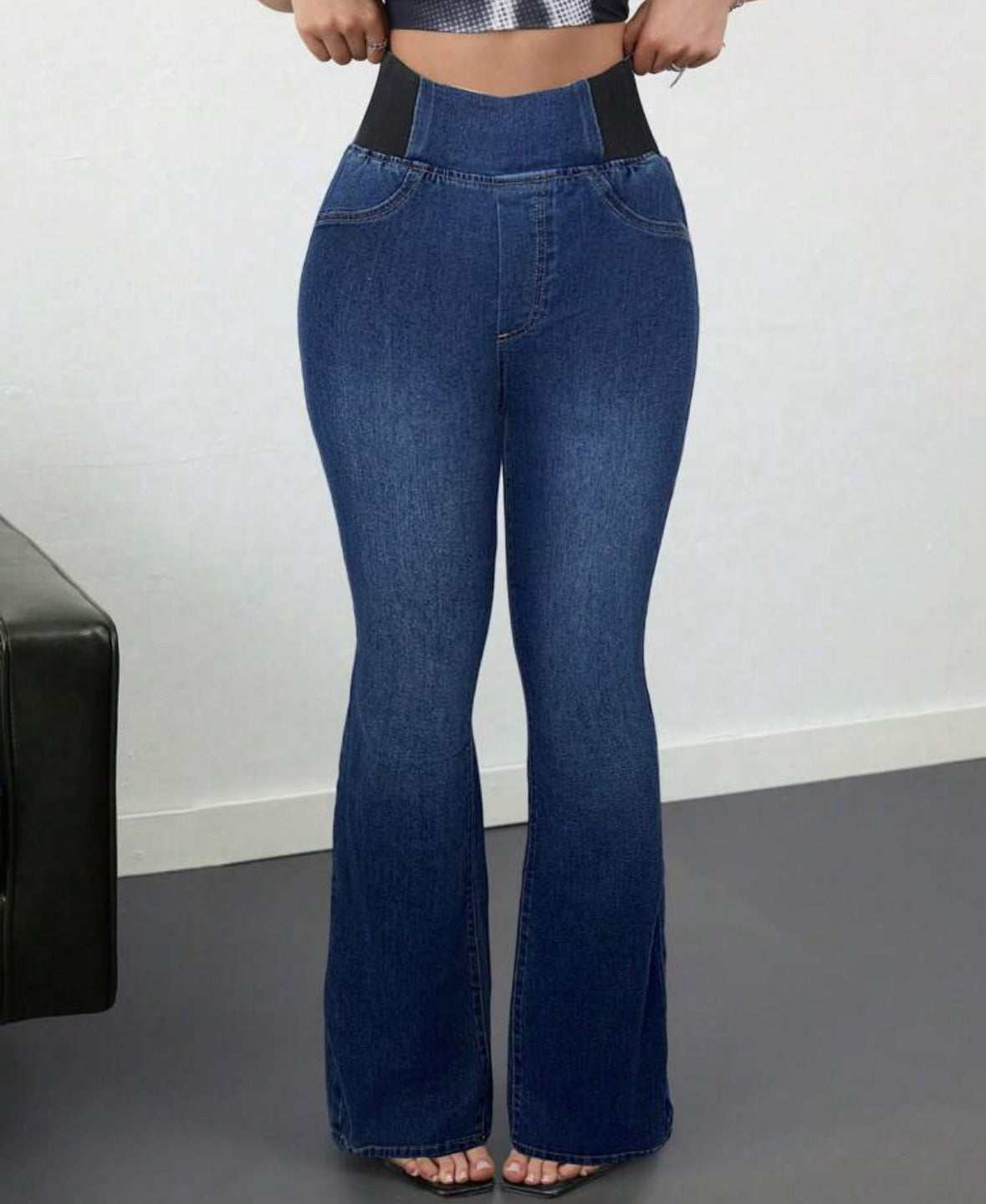 FZ Women's Skinny Stretch Flared High Waist Denim Pants