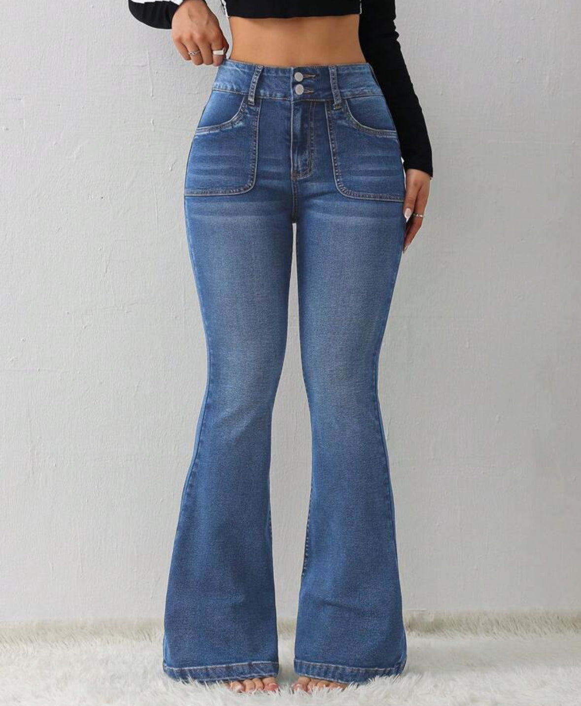 FZ Women's Casual Skinny Stretch Flared Denim Pants