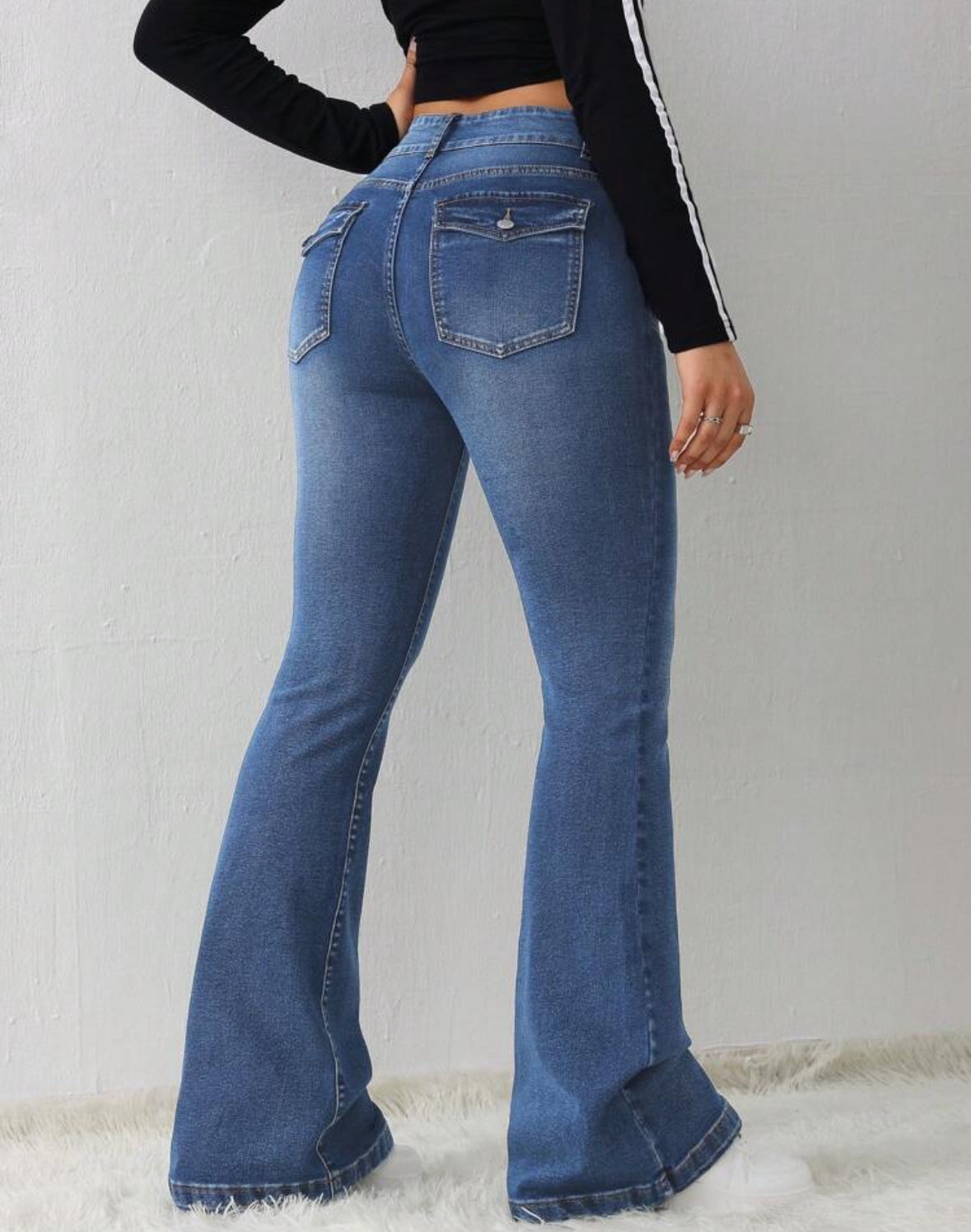 FZ Women's Casual Skinny Stretch Flared Denim Pants