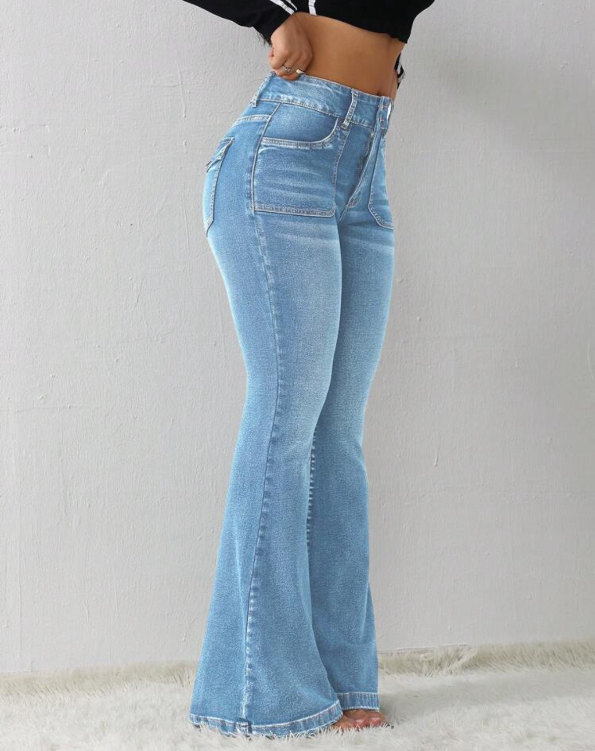 FZ Women's Casual Skinny Stretch Flared Denim Pants