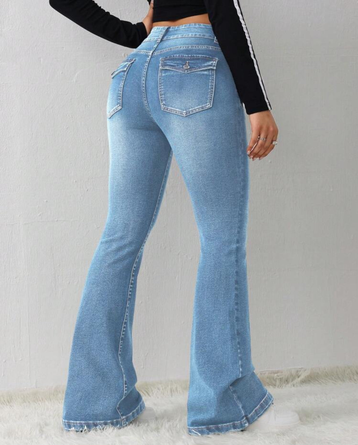 FZ Women's Casual Skinny Stretch Flared Denim Pants