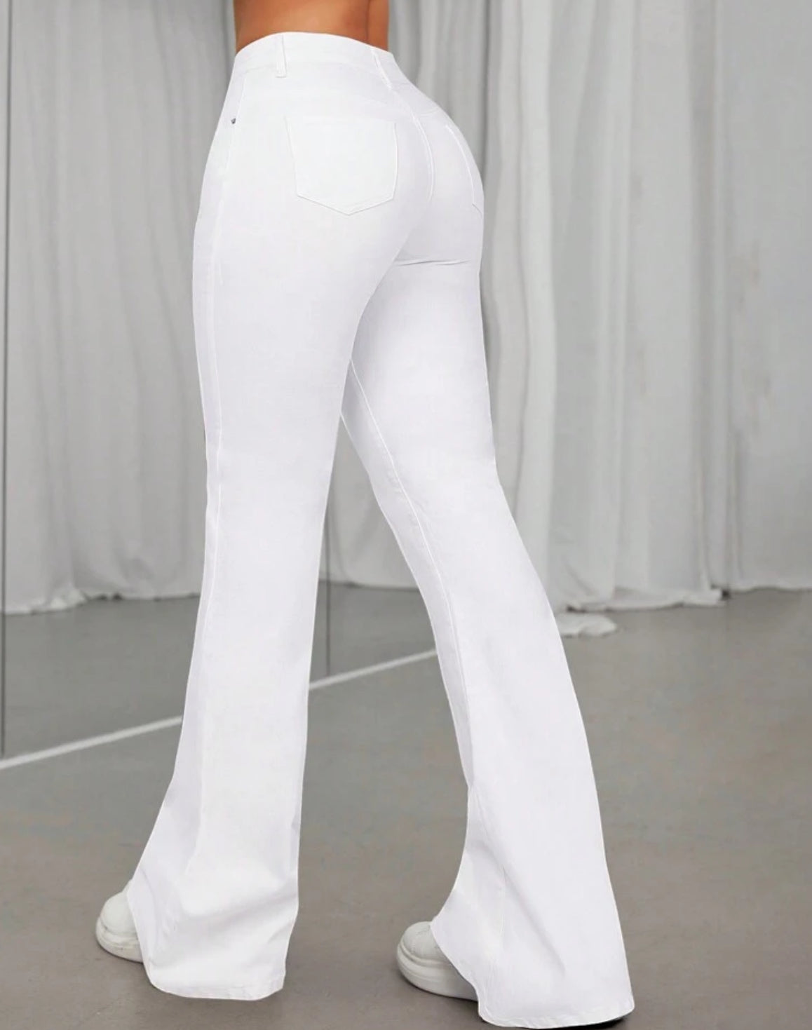 FZ Women's Fashionable High Waist Flared Denim Pants