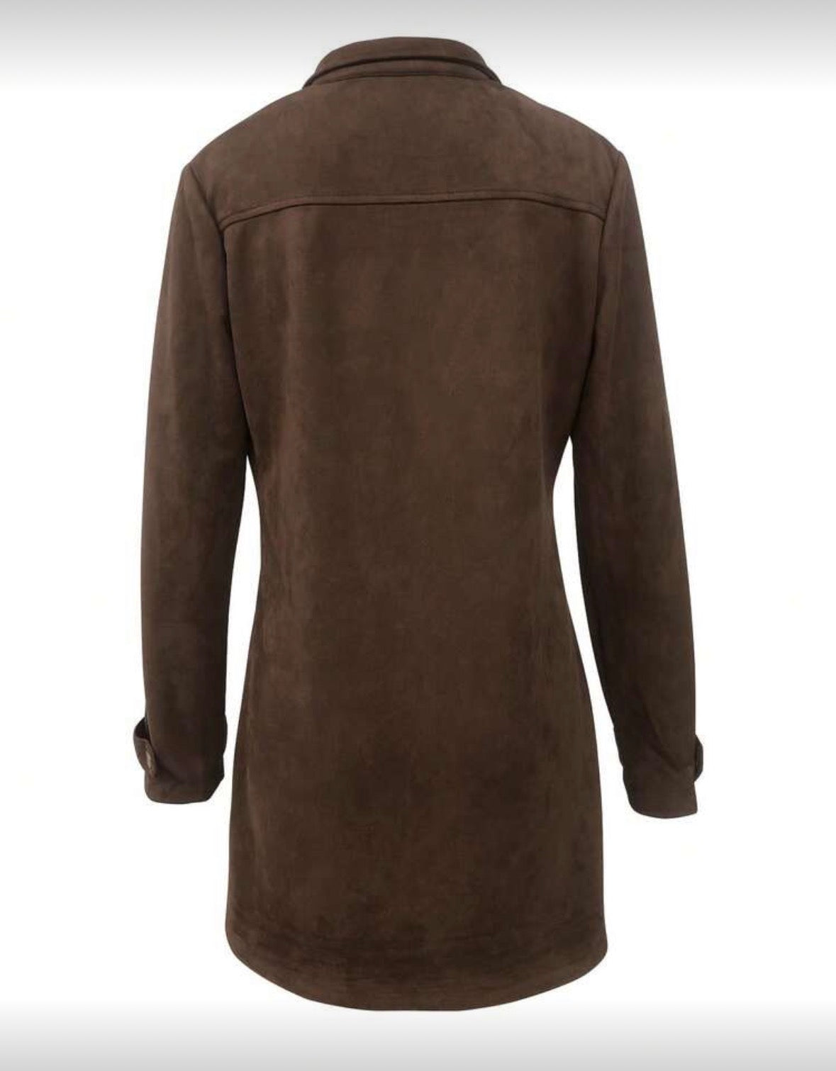 FZ Women's Retro-Style Elegant Suede With A Lapel Collar Mid-Length Jacket