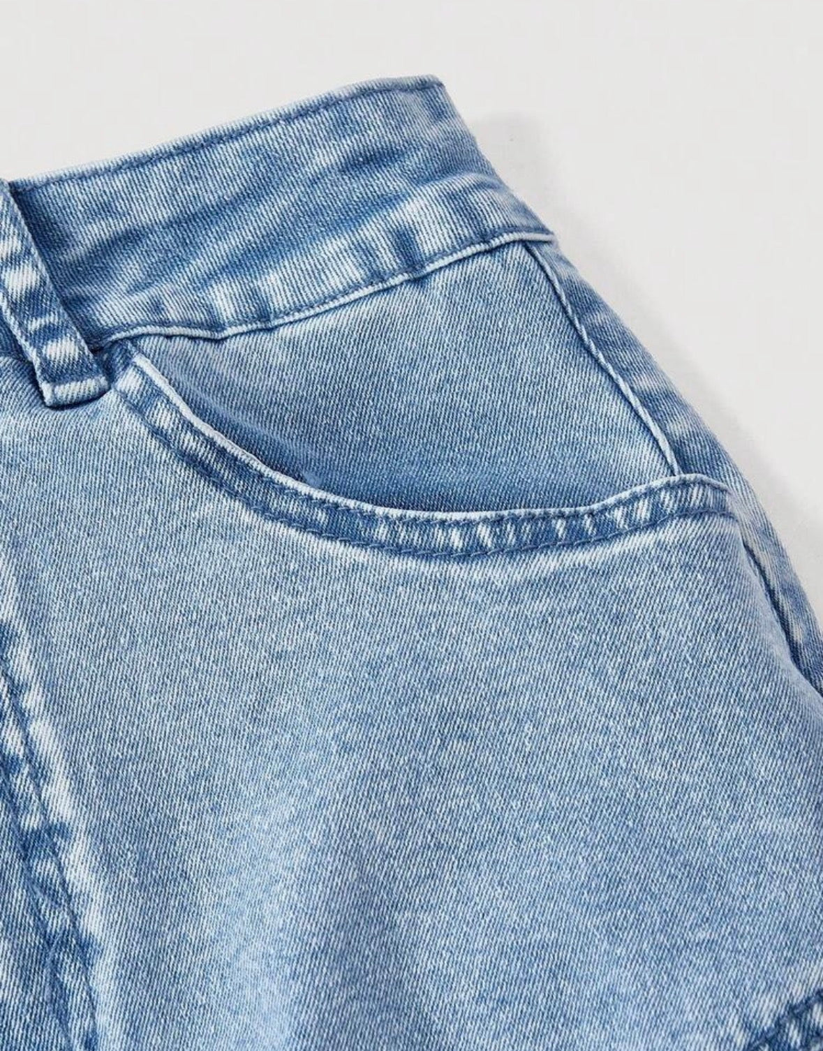 FZ Women's Symmetrical Hem Distressed Bodycon Ruffle Denim Skirt