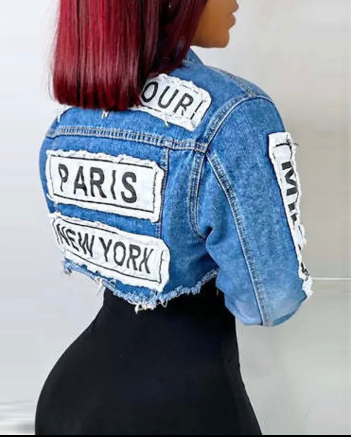 FZ Women's Ripped Raw Hem Crop Denim Jacket - FZwear