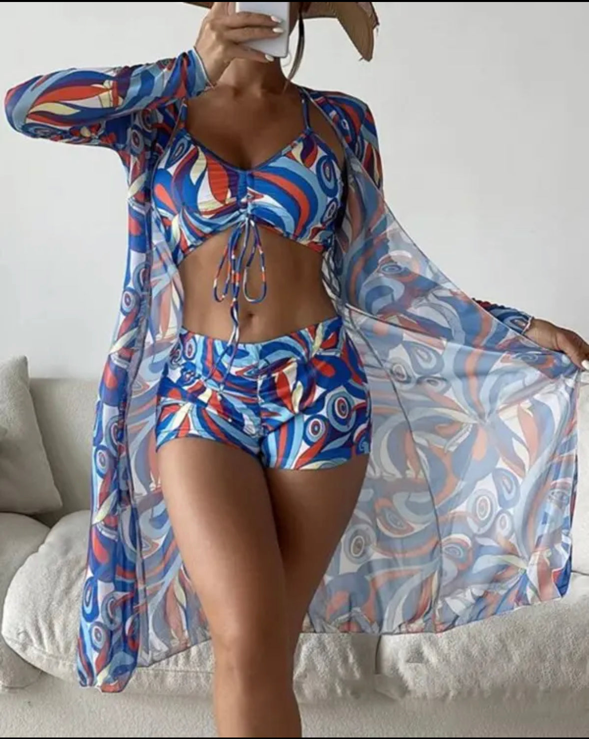 FZ Women's Drawstring Bikini Set With Cover Up - FZwear