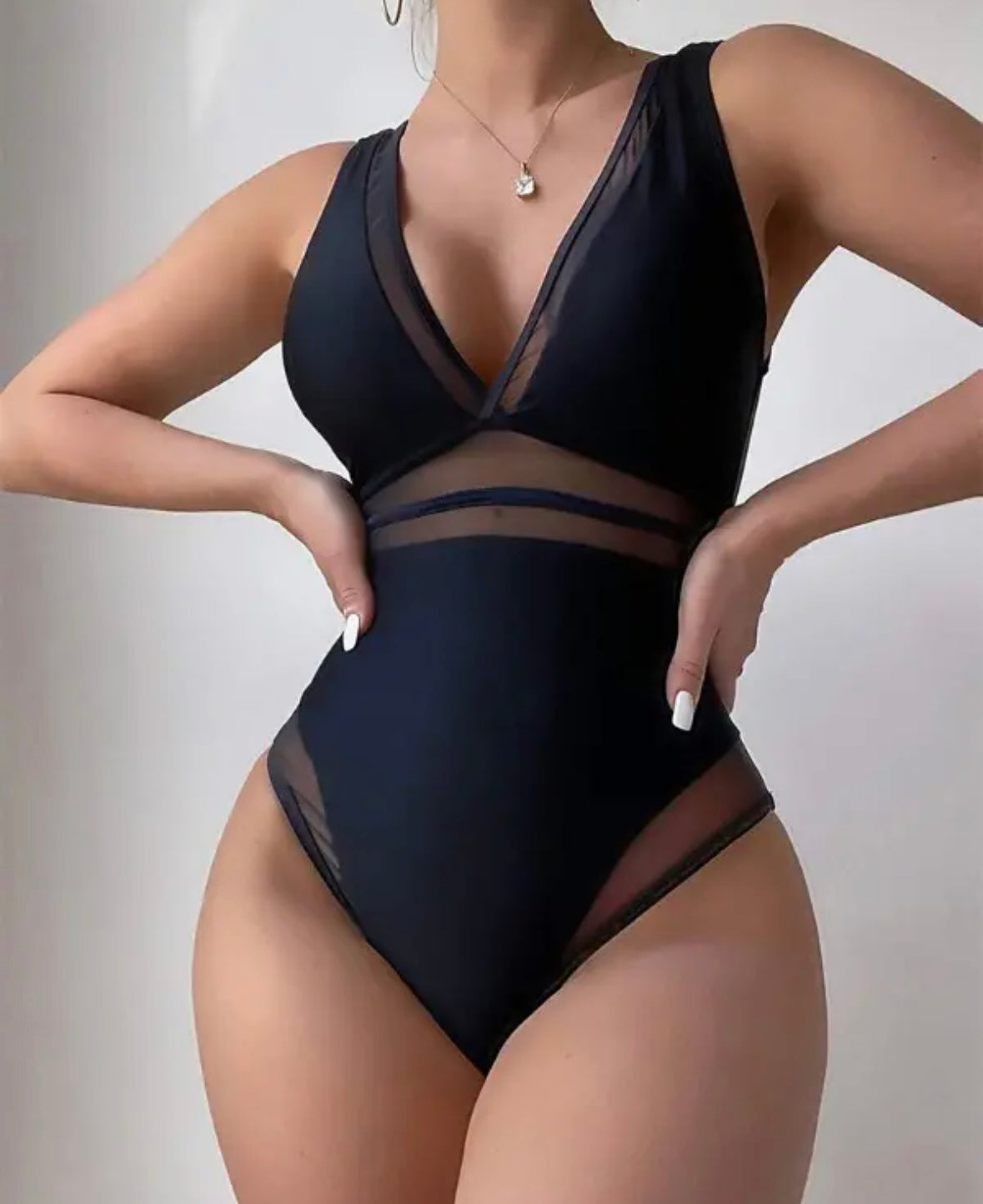 FZ Women's Sheer Mesh Patch One Piece Swimsuit - FZwear