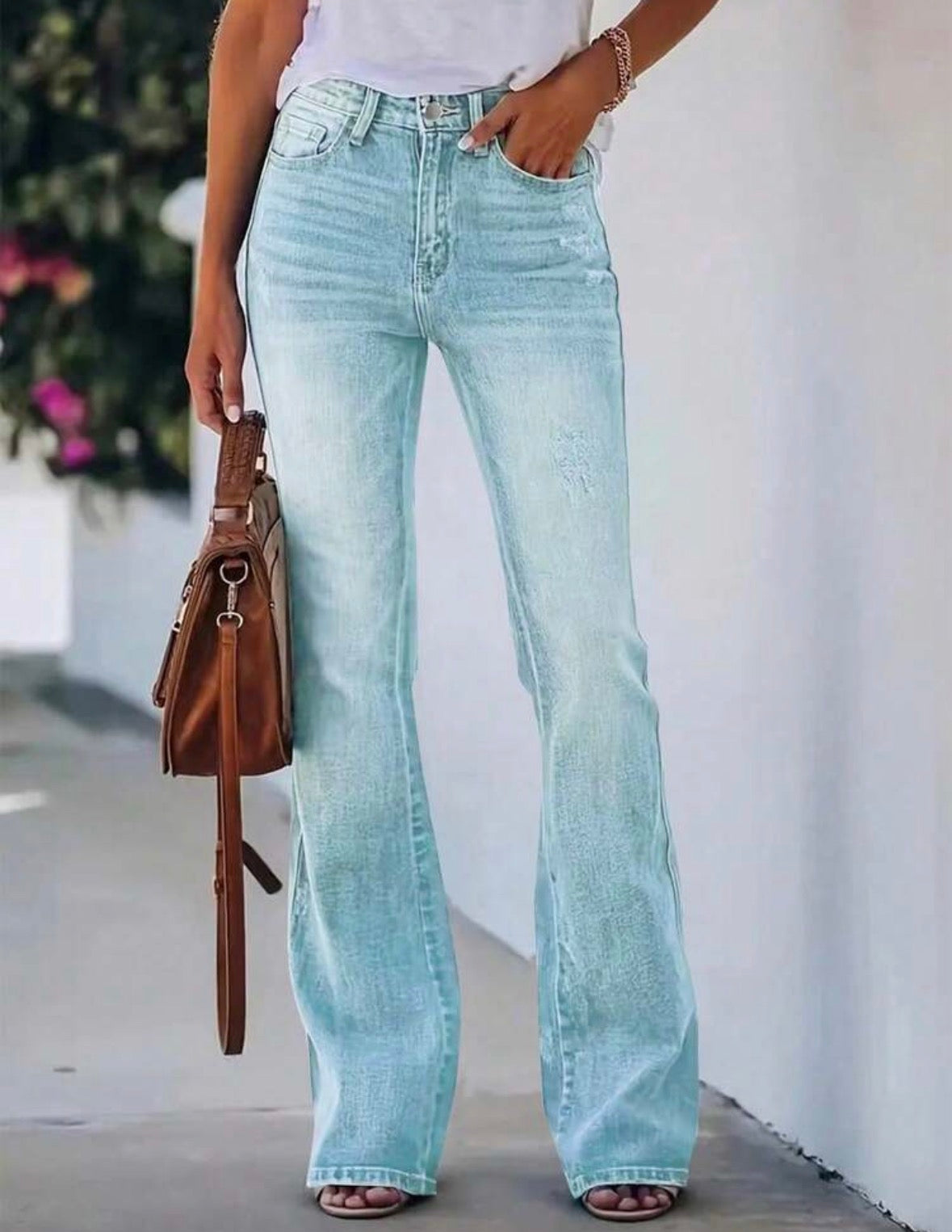 FZ WOmen's Faded Slim Fit Versatile Bootcut Denim Pants