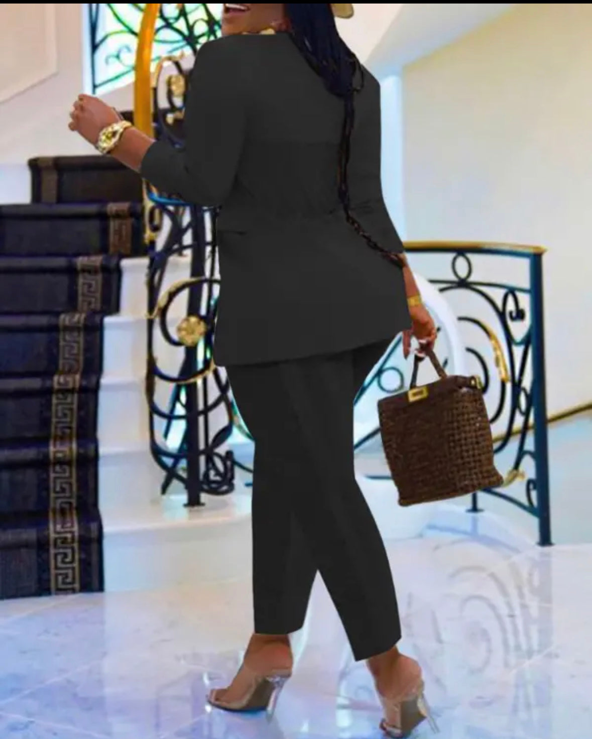 FZ Women's Plus Size Hook Front High Waist Pants suit - FZwear