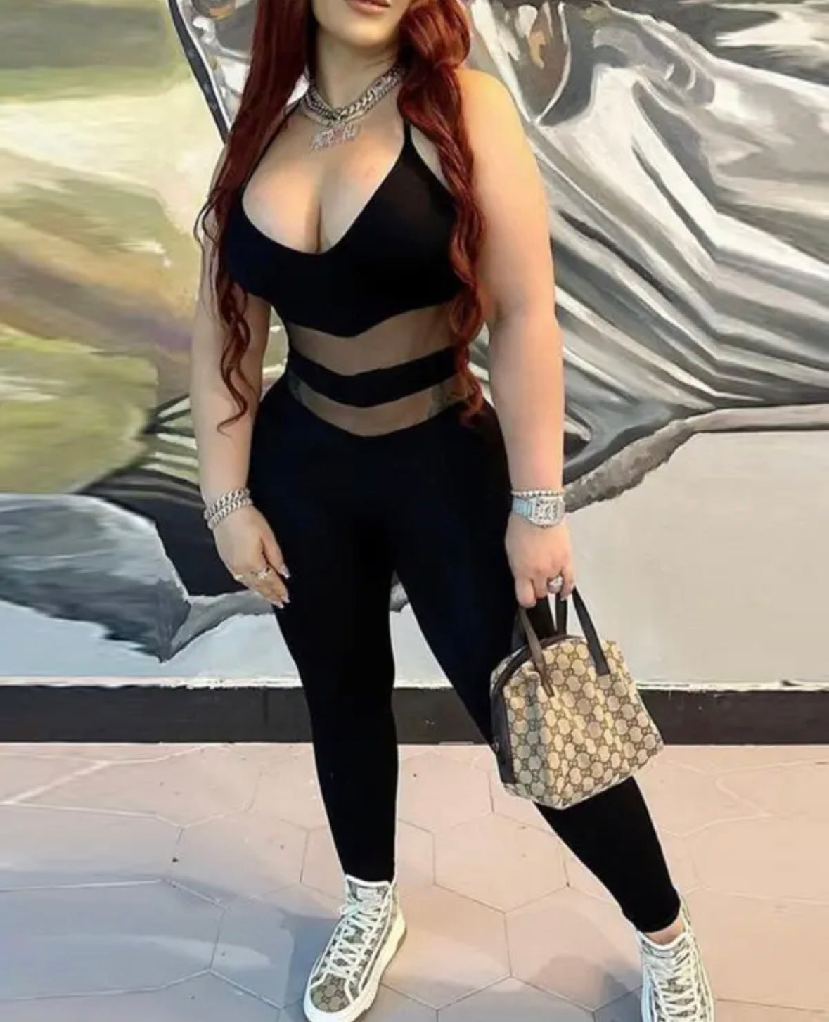 FZ Women's Sheer Mesh Backless Jumpsuit - FZwear