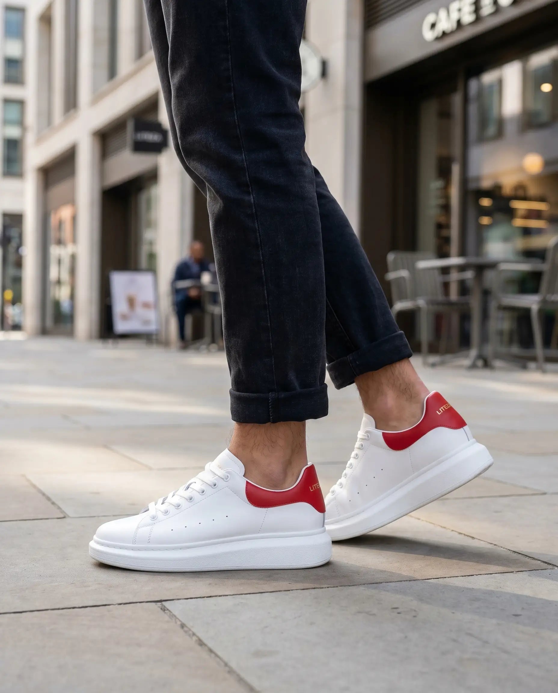 FZ Unisex Non Slip Lace Up Faux Leather Sneakers