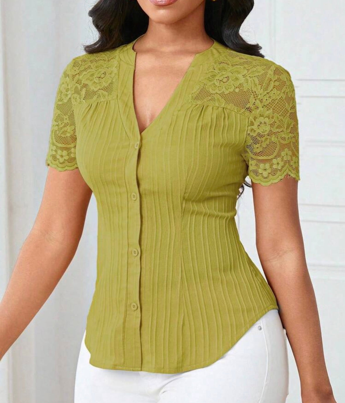 FZ Women's Casual Solid Color Simple Commuter Top