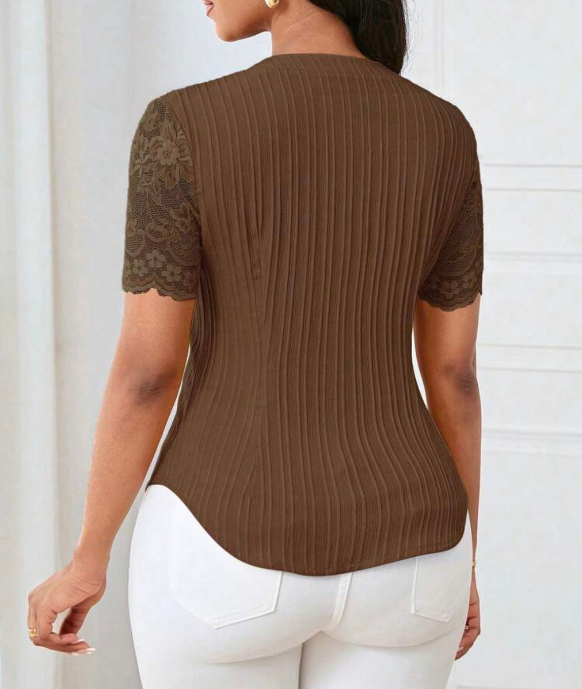 FZ Women's Casual Solid Color Simple Commuter Top