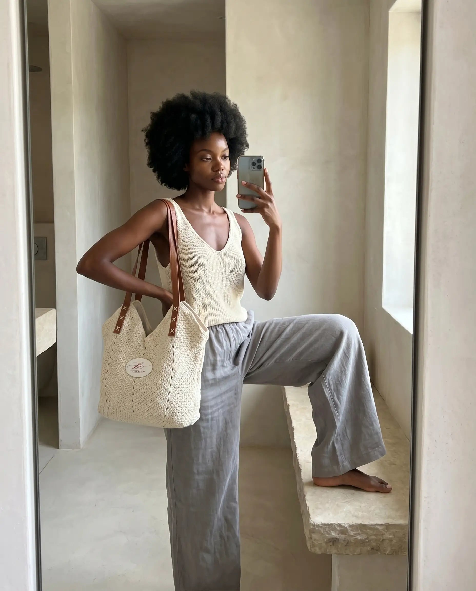 FZ Women's Straw Shoulder bag