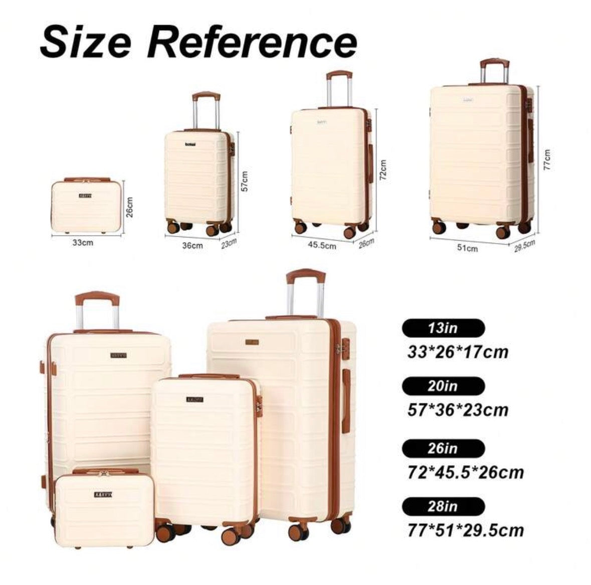 FZ 4-In-1 Expandable 13/20/26/28 Inch Hard Shell ABS Suitcase
