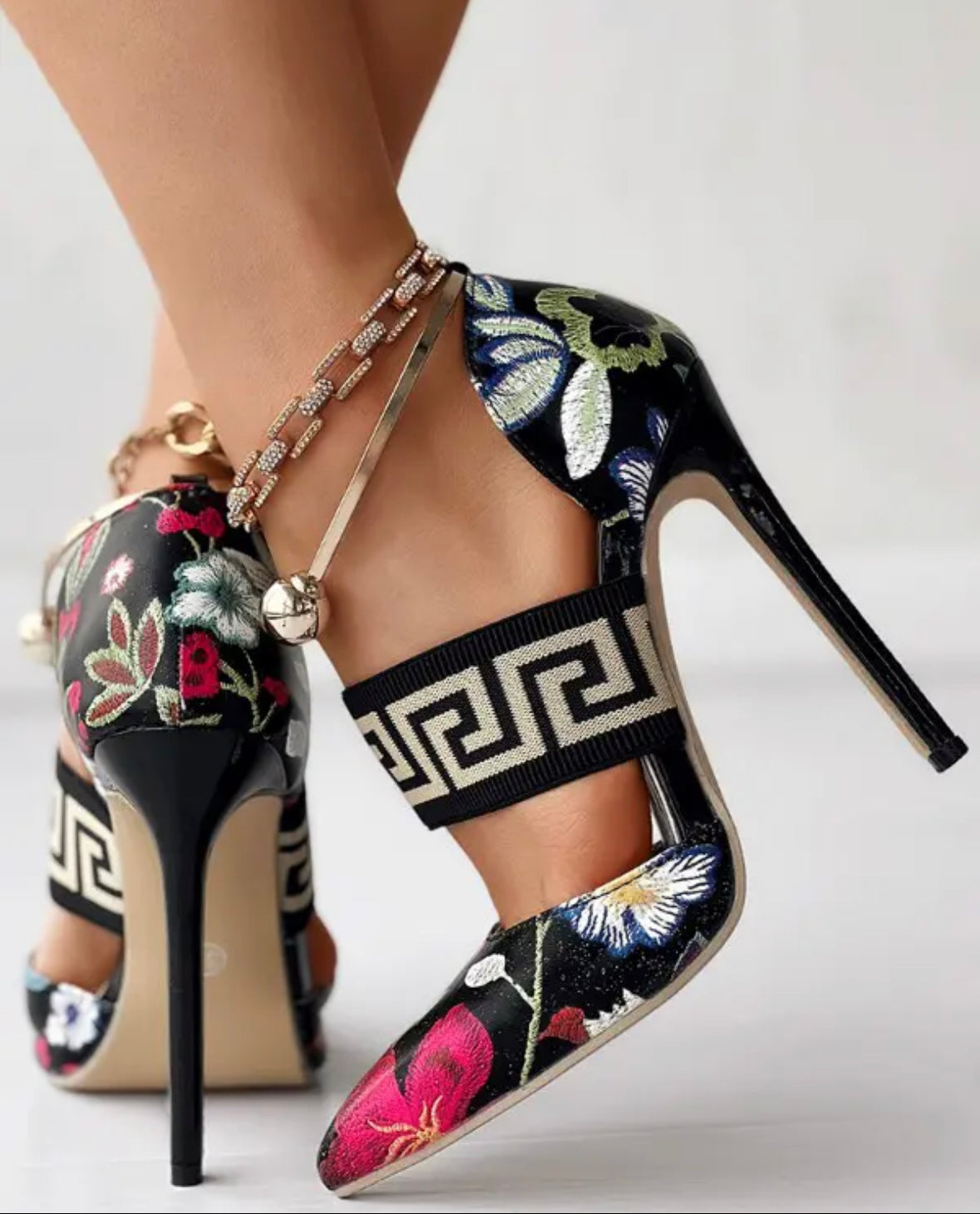 FZ Women's Floral Geometric Stiletto Heel Pumps - FZwear