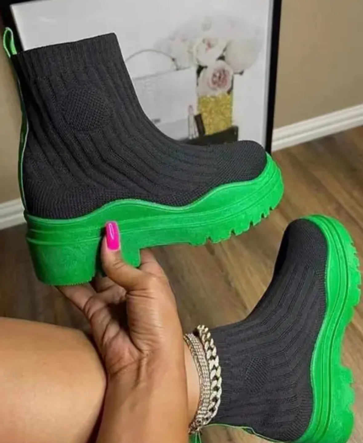 FZ Women's Platform Round Toe Knit Boots - FZwear