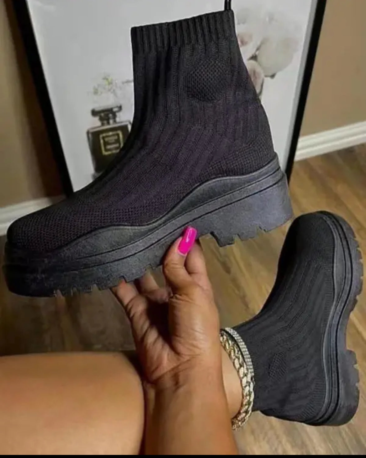 FZ Women's Platform Round Toe Knit Boots - FZwear