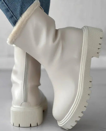 FZ Women's Zipper Design Fuzzy Winter Boots - FZwear