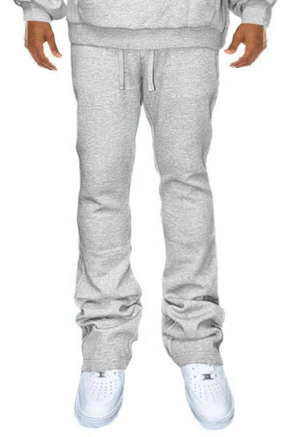 Men's Solid Stacked Flared Sweat Pants CCWHOLESALECLOTHING