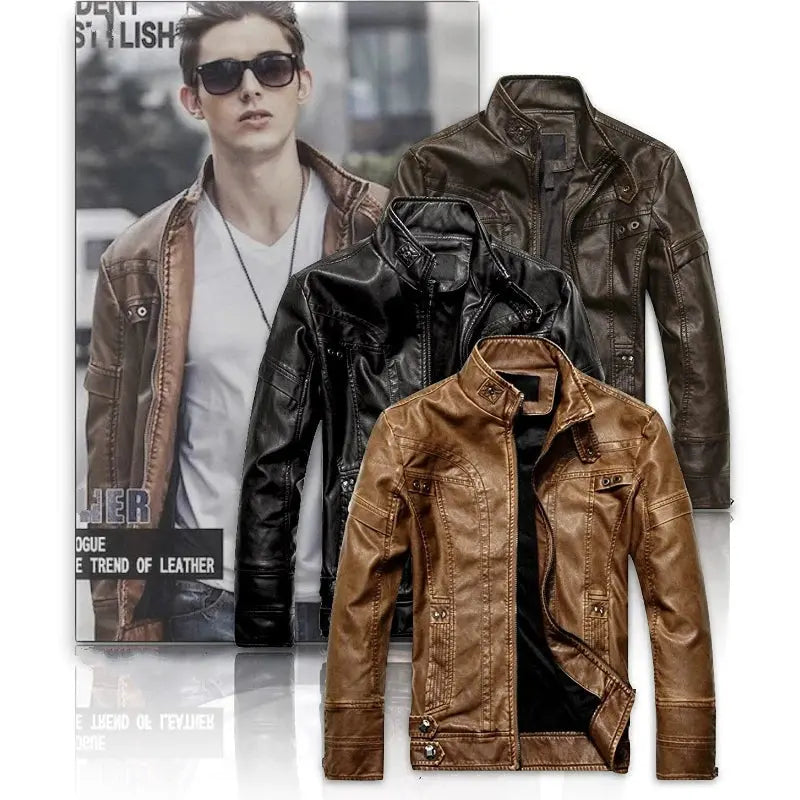 Mens Leather Jackets Autumn Winter Male Classic Motorcycle High Quality PU Leather Jacket Casual Jaqueta De Couro Masculin 5XL FZwear