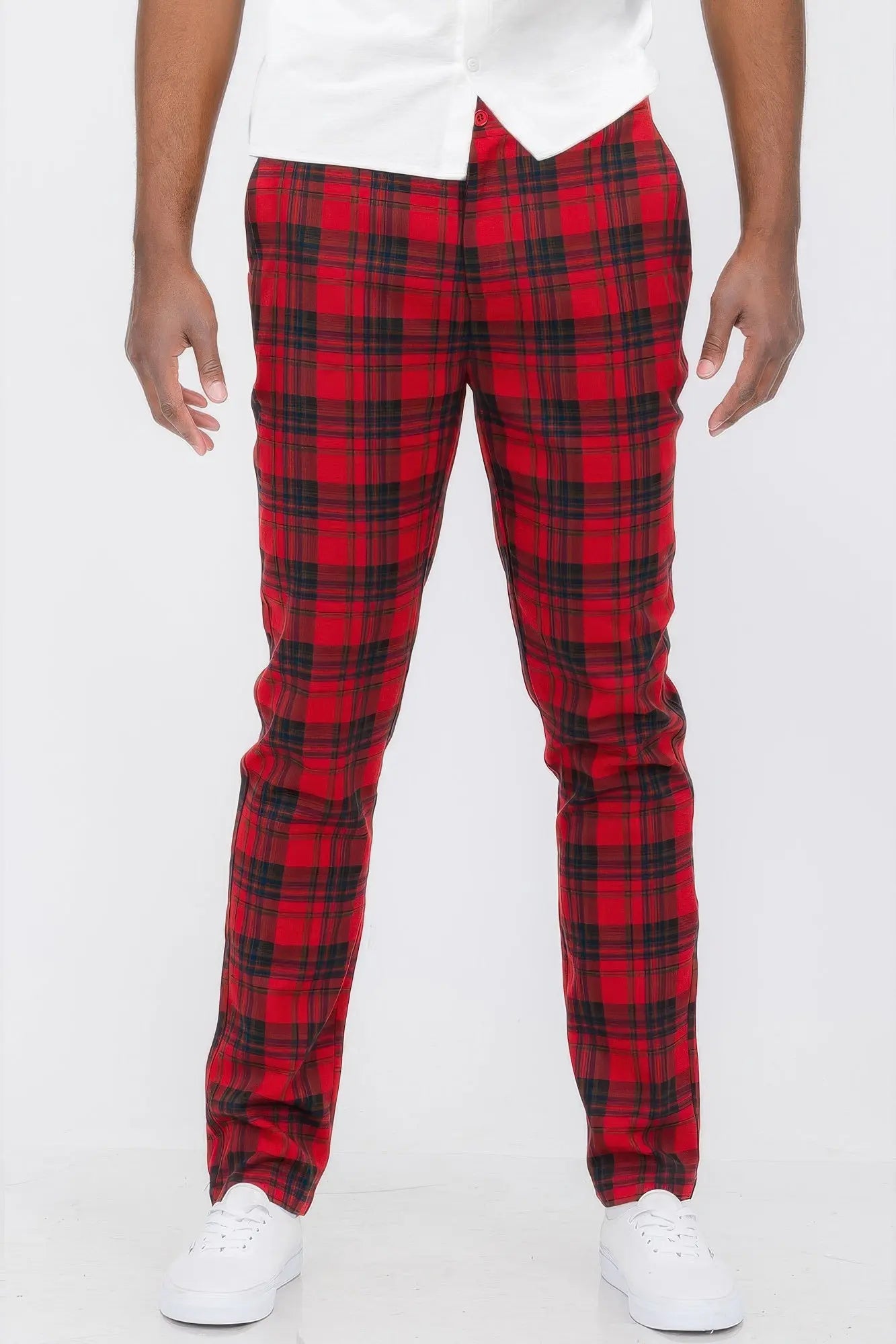 Mens Plaid Trouser Pants CCWHOLESALECLOTHING