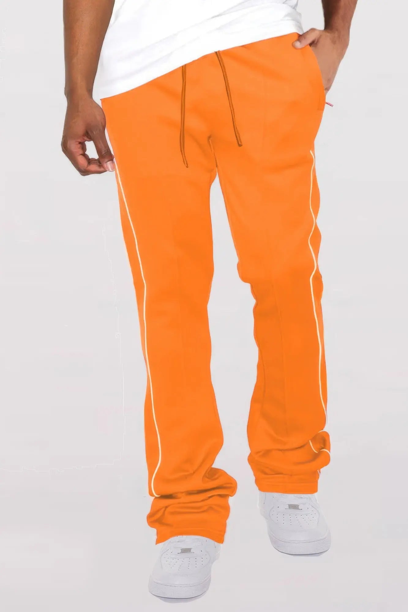 Mens Side Pipe Stacked Flare Pants CCWHOLESALECLOTHING