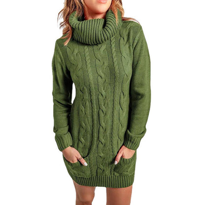 FZ Women's High Neck Knitted Sweater Dress - FZwear