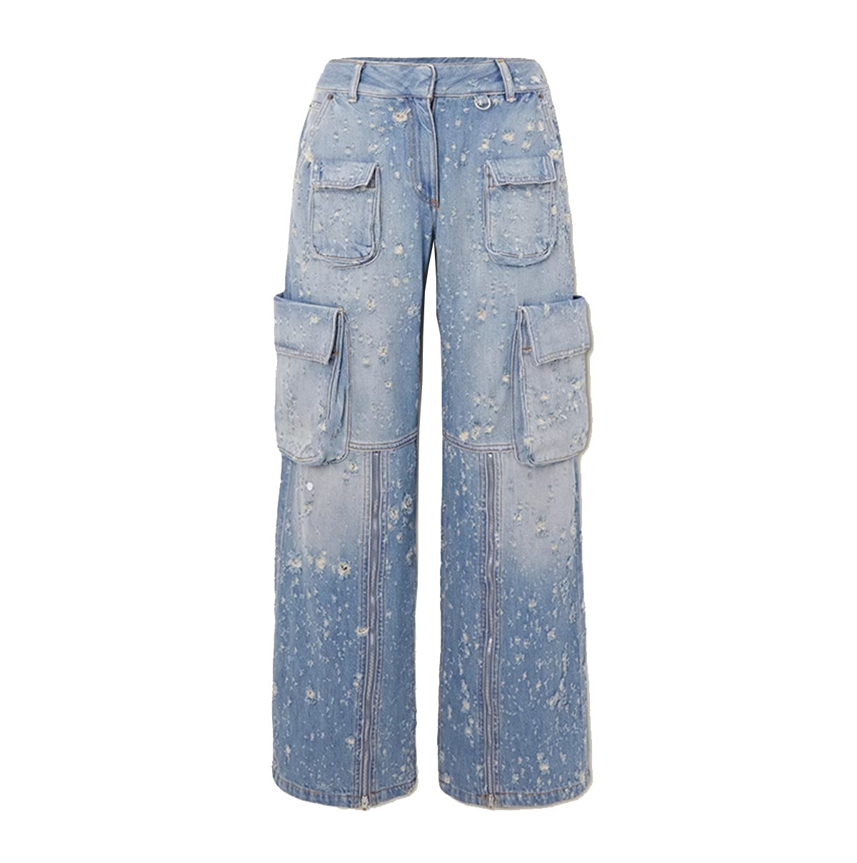 FZ Women's  Damaged Design High Waist Denim Pants - FZwear