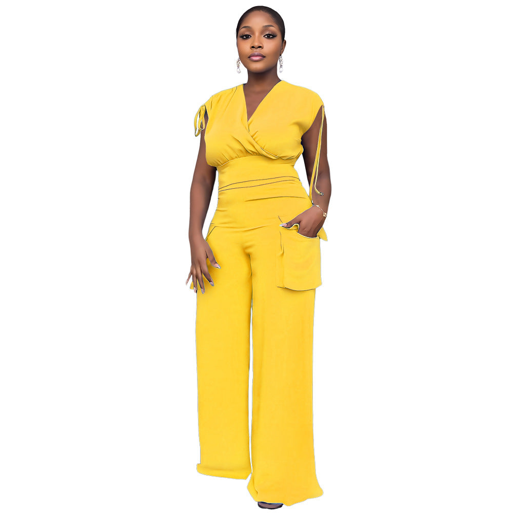 FZ Women's Drawstring High Waist Pants Suit - FZwear