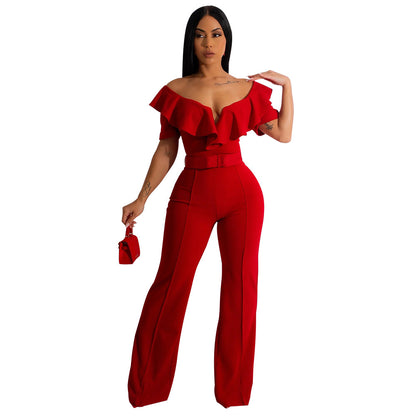 FZ Women's Flounce Sexy Waist Trimming Jumpsuit - FZwear