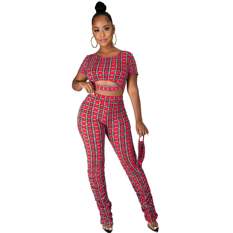 FZ Women's Popular Plaid Two Piece Pants Suit - FZwear