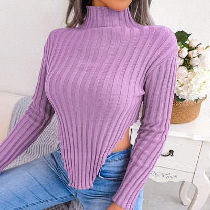 FZ Women's Half High Collar Knitted Bottoming Sweater Top