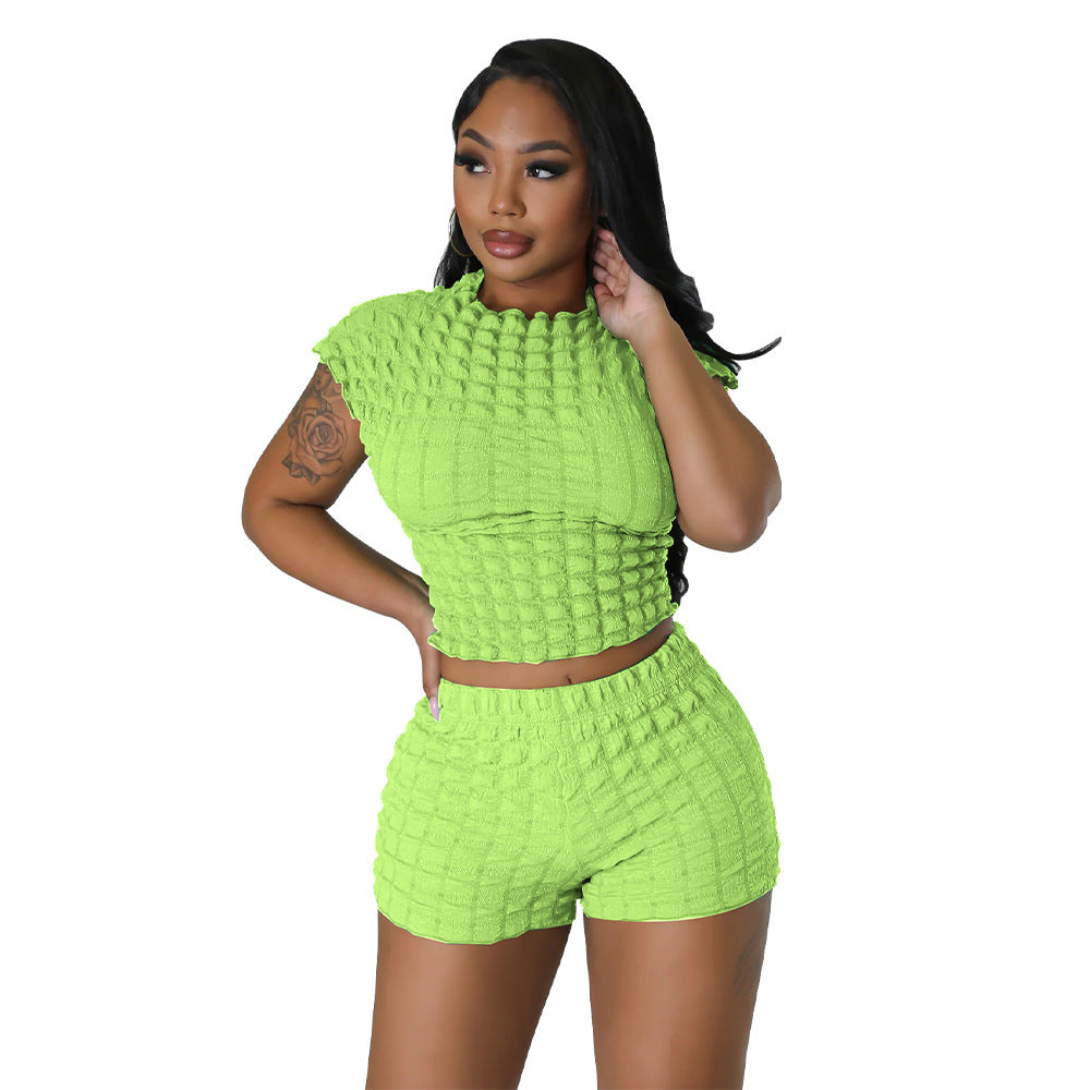 FZ Women  Popcorn Bubble Two Piece Set - FZwear