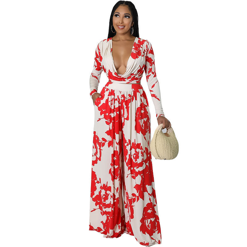 FZ Women's Casual Long Sleeve Printing Pants Suit - FZwear