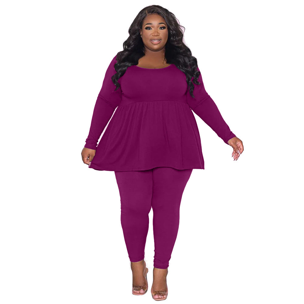 FZ Women's Plus Size Long Sleeved Two Piece Suit