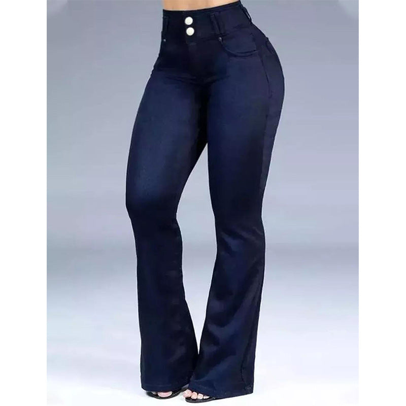 FZ Women's Hip Raise High Waist Slim Flared Denim Pants - FZwear
