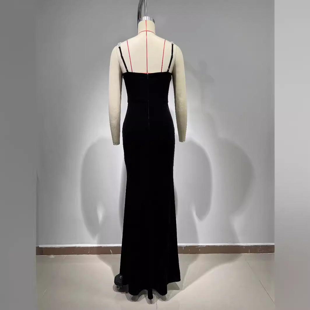 FZ Women's Bubble Beads Diamond Sling Elegant Evening Dress - FZwear