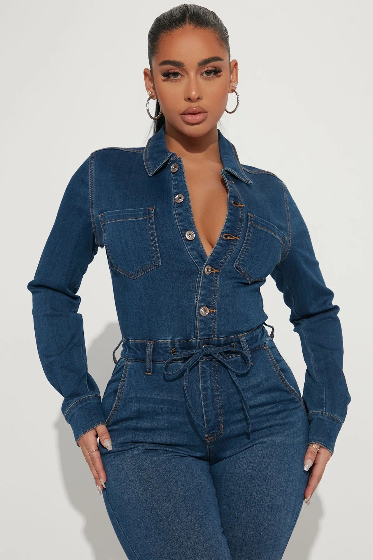 FZ Women's High Elasticity Denim Jumpsuit - FZwear