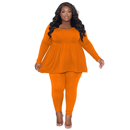 FZ Women's Plus Size Long Sleeved Two Piece Suit