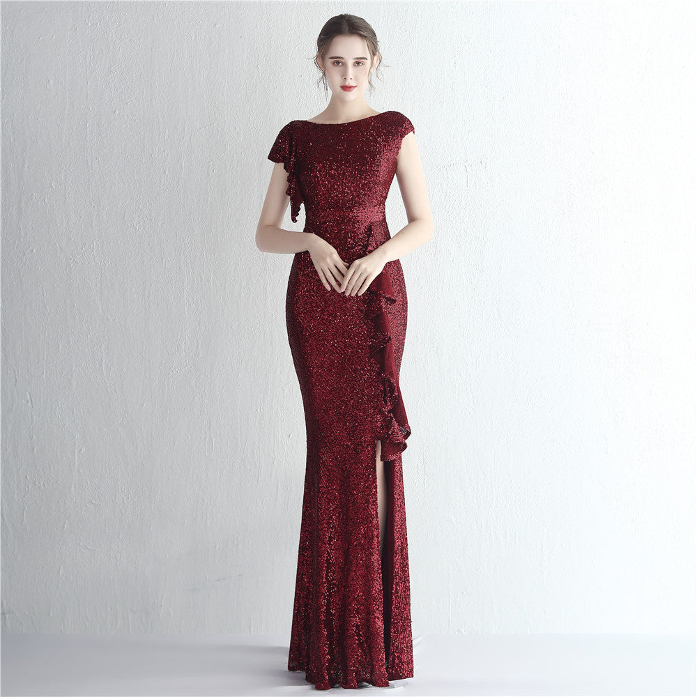 FZ Women's Cocktail Split Long Sequined Fishtail Evening Dress - FZwear