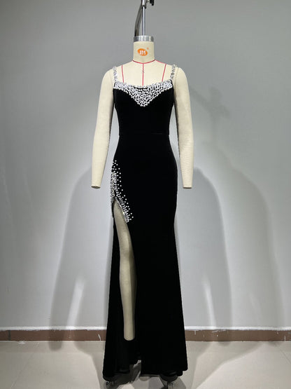 FZ Women's Bubble Beads Diamond Sling Elegant Evening Dress - FZwear