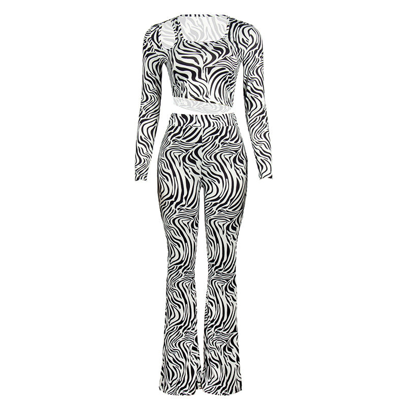 FZ Women's Zebra Print Slim Pants Suit - FZwear