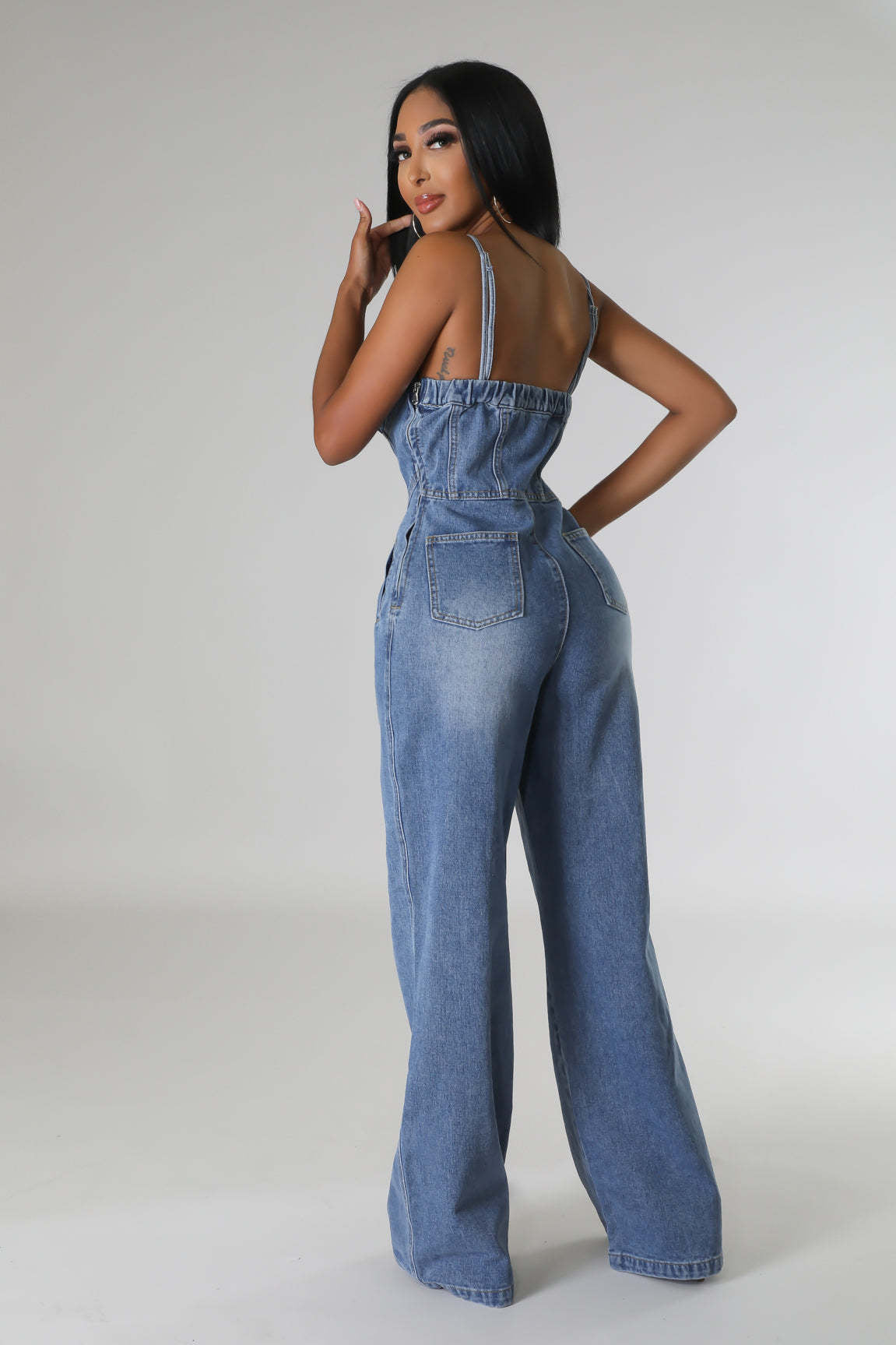 FZ Women's Denim Wide Leg Pants Bell Bottom Jumpsuit - FZwear