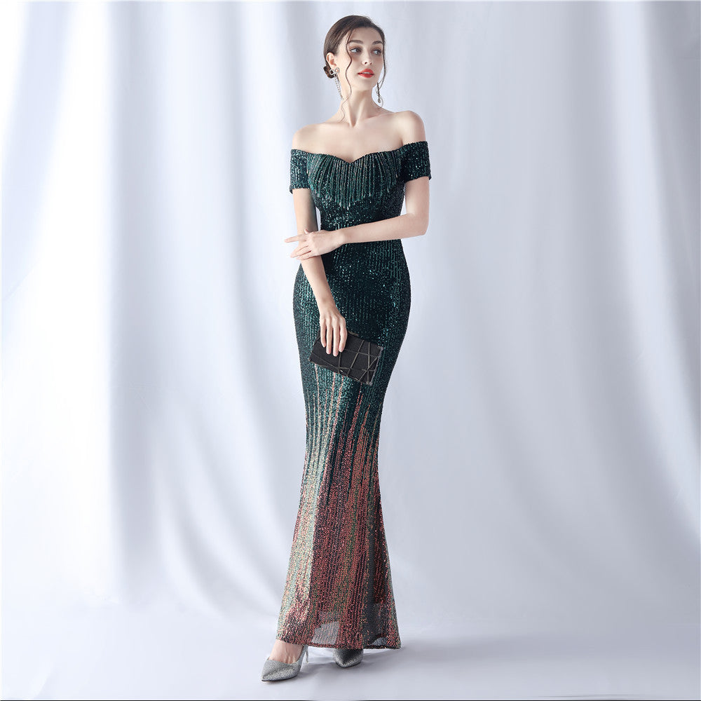 FZ Women's Sequin Craft Mix Evening Dress - FZwear