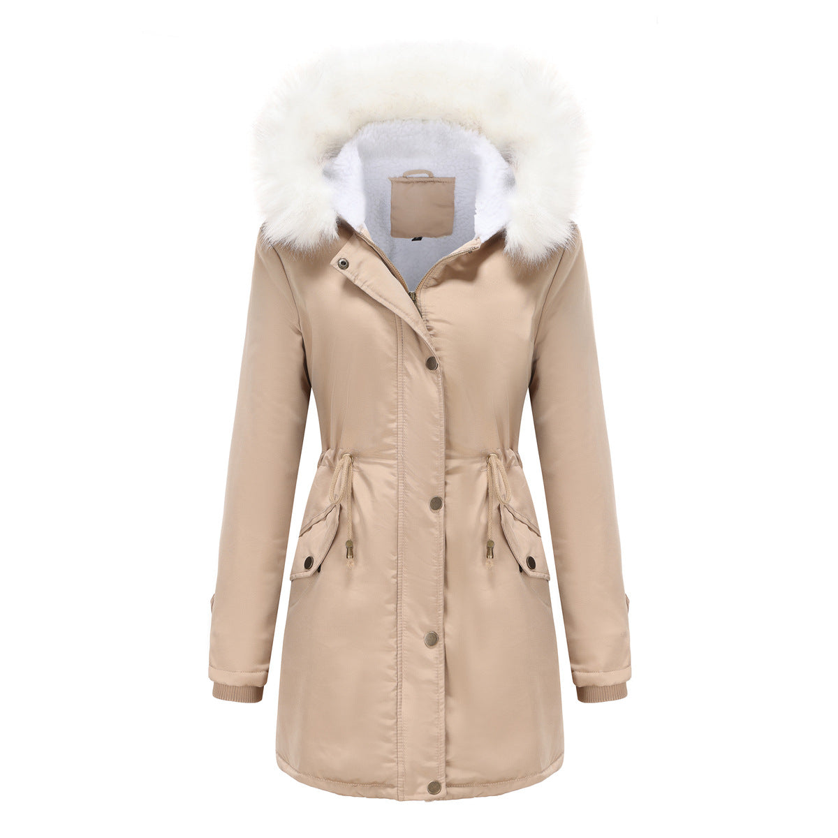 FZ Women's Detachable Fur Hooded Cotton Padded Fleece Jacket - FZwear