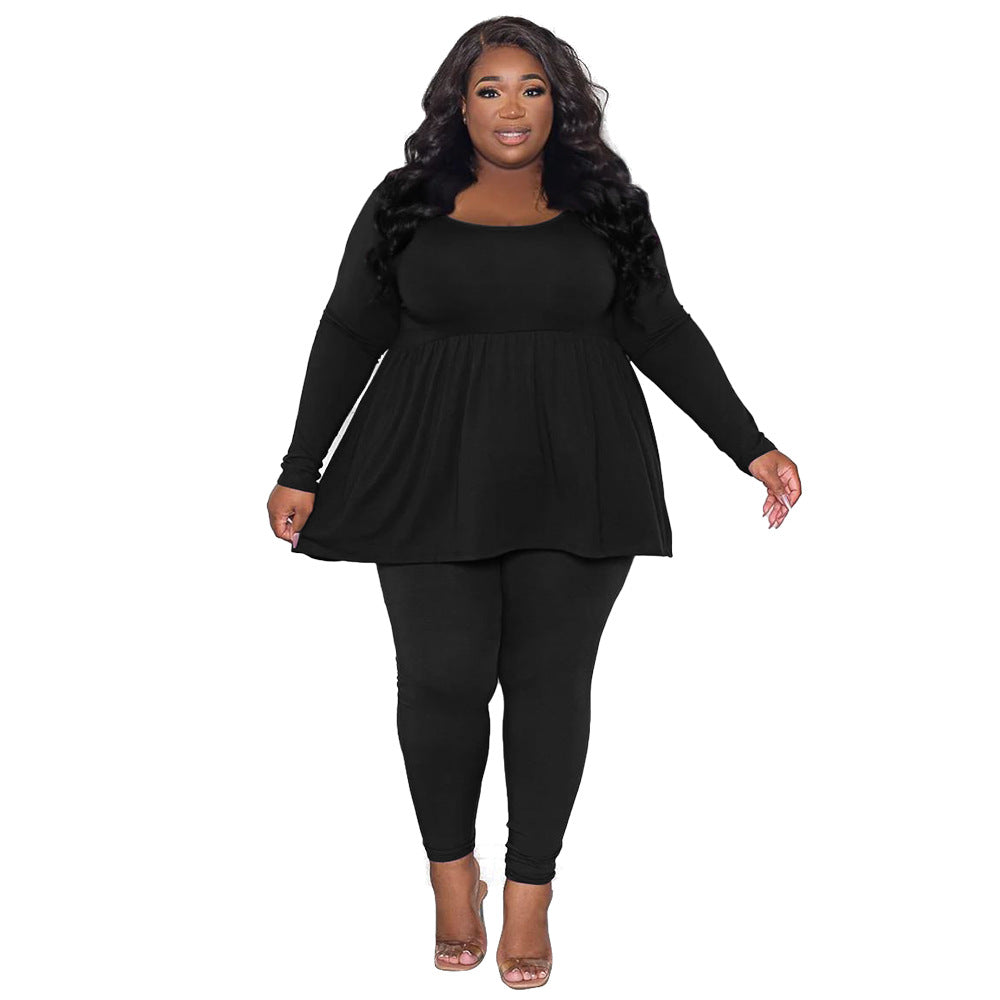 FZ Women's Plus Size Long Sleeved Two Piece Suit