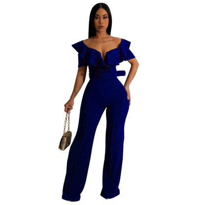 FZ Women's Flounce Sexy Waist Trimming Jumpsuit - FZwear