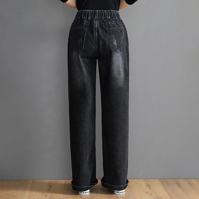 FZ Women's Casual Loose Vintage Fashion Denim Pants - FZwear