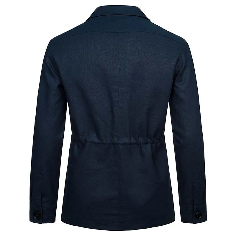 FZ Men's Turn Down Collar Multi Pocket Cargo Retro Jacket